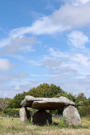 Dolmen of Botlann - megalithic monument in Erdeven village, Brittany, Franceの写真素材
