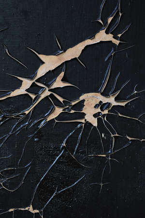Cracked and peeled surface - grunge cracks texture - detailの写真素材
