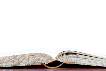 Detail of the open old book - a fount of knowledgeの写真素材