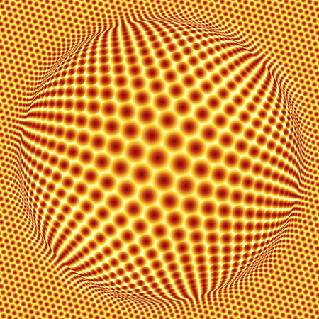 Abstract geometric pattern of hexagons magnified in the middleのイラスト素材