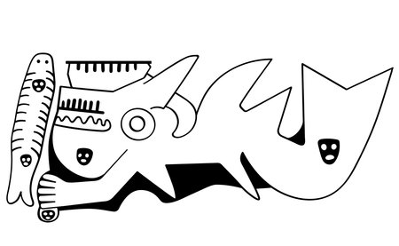 Geoglyph of The Killer Whale from Palpa, The Palpa Lines, Peruのイラスト素材