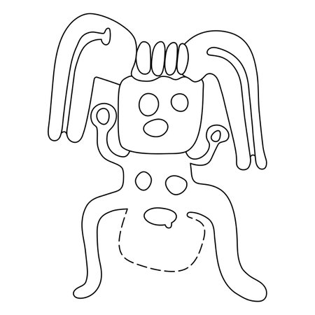 Geoglyph of the humanoid from Nazca desert, Peru, South Americaのイラスト素材