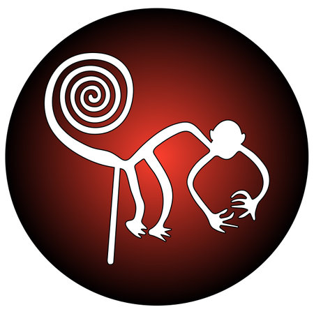 Geoglyph of the Monkey, The Nazca Lines, Nazca Desert, Peruのイラスト素材