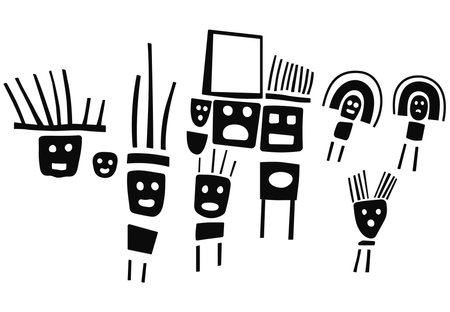 Geoglyphs of the figures from Palpa, The Palpa Lines, Peruのイラスト素材