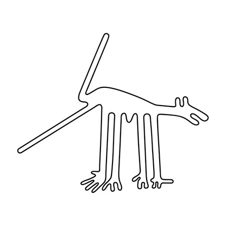 Geoglyph of the dog from Nazca, The Nazca Lines, Nazca Desert, Peruのイラスト素材