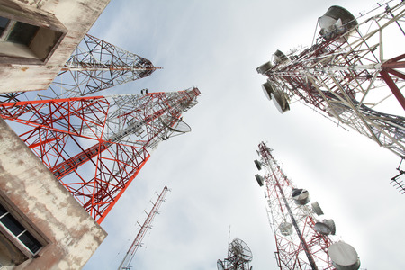 Telecommunication tower. Used to transmit television signals.の写真素材