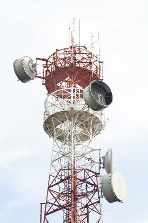 Telecommunication tower. Used to transmit television signals.の写真素材
