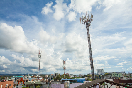 Telecommunication tower. Used to transmit television signals.の写真素材