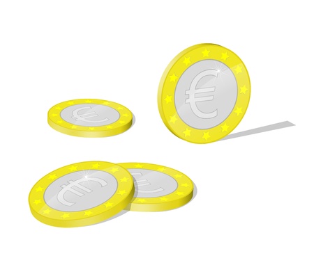 Group of coins scattered randomlyのイラスト素材