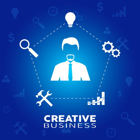 Businessman in creativity moment for business. Creative business conceptのイラスト素材