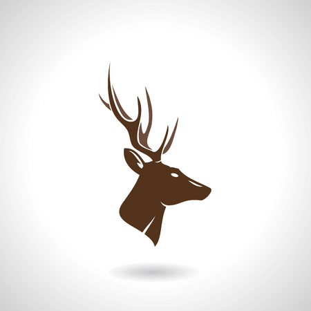 Deer; animal symbol, lemblem or sticker for branding, printing, sports team. Vector illustration.のイラスト素材
