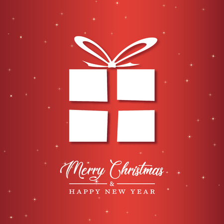 Vector Illustratio of Christmas Gifts Silhouette. Merry Christmas and Happy new Year Cardのイラスト素材