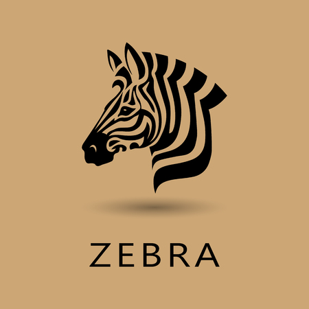 Vector Zebra Head logo on white backgroundのイラスト素材