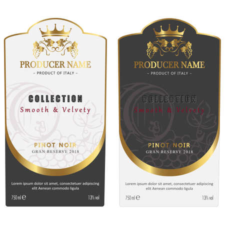 Premium Quality Wine Labels Set.のイラスト素材