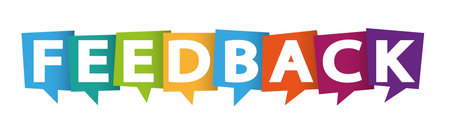 Colored Feedback banner or icon for service customer survey satisfactionのイラスト素材