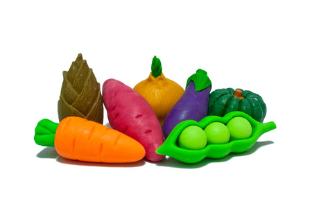 Clay Rubber Vegetables In Isolationの写真素材