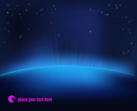 Planet Earth and the rising Sun のイラスト素材