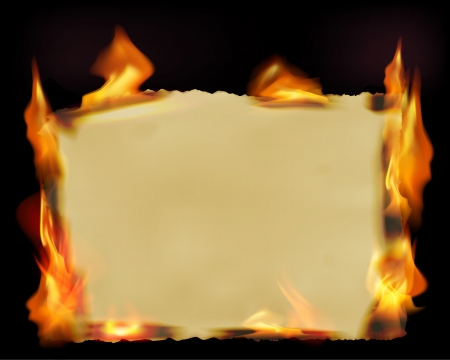 Paper with fire flames. Vector illustration.のイラスト素材