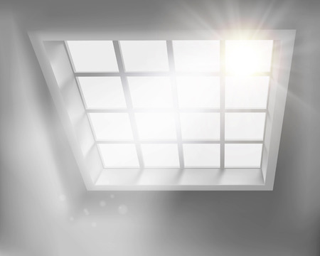 Sunlit window. Vector illustration.のイラスト素材