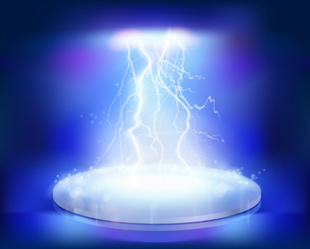Electrical explosion on the stage. Vector illustration.のイラスト素材