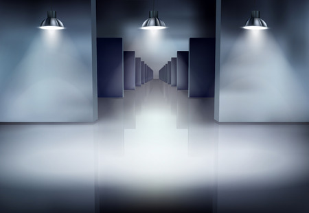 Old corridor. Vector illustration.のイラスト素材