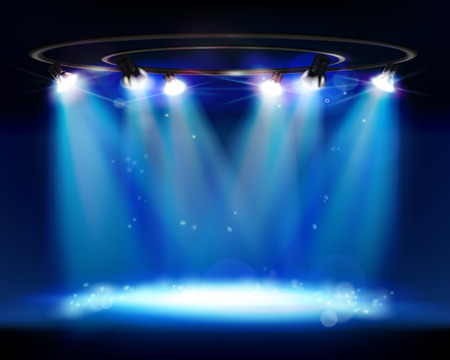 Illuminated stage. Vector illustration.のイラスト素材