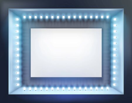 Illuminated shop window. Vector illustration.のイラスト素材