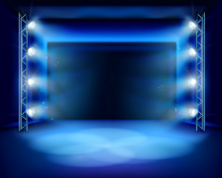 Empty stage with spotlights. illustration.のイラスト素材
