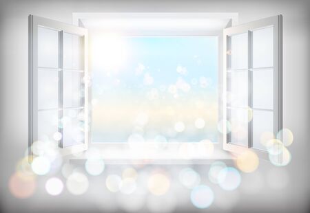 Opened window illustration.のイラスト素材