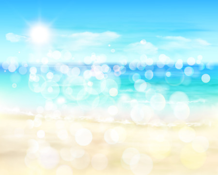 View on a sunny beach Illustration.のイラスト素材