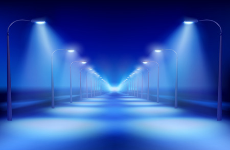 Highway in the night.のイラスト素材