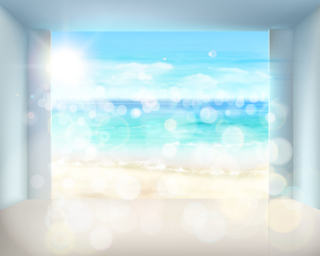 Abstract view on the beach from hotel room.のイラスト素材