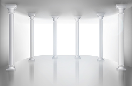 Empty hall with column. Vector illustration.のイラスト素材