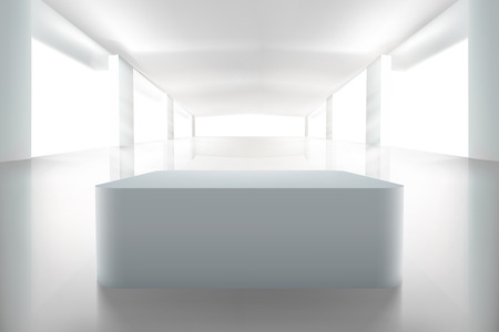 Place for exposition in art gallery. Vector illustration.のイラスト素材
