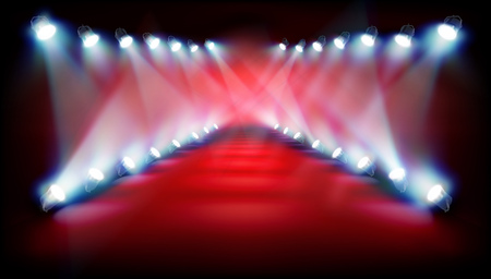 Empty stage before the show. Vector illustration.のイラスト素材