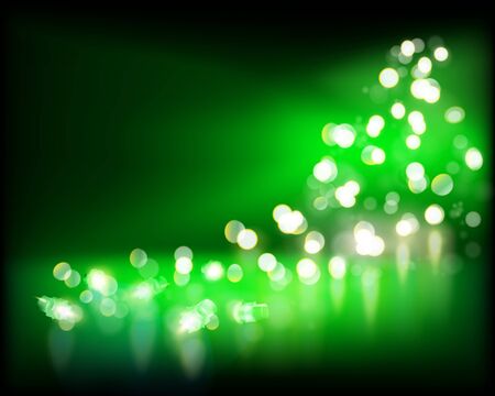 Festive lights on green background. Vector illustration.のイラスト素材