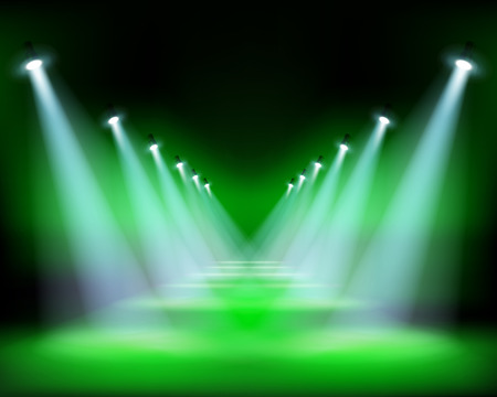 Runway show, light performance. Vector illustration.のイラスト素材
