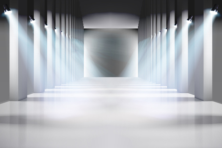 Stage before the show. Fashion runway. Vector illustration.のイラスト素材