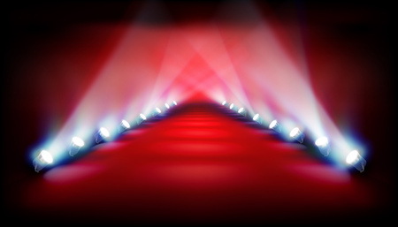 Light effects during the fashion show. Vector illustration.のイラスト素材