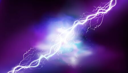 Electrical energy. Heat lighting. Light effects. Vector illustration.のイラスト素材
