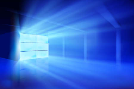 Brightly glowing screens in an empty hall. Light show on the stage. Abstract background. Vector...