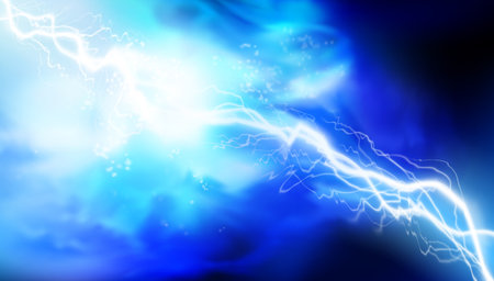 Power of electrical energy. Light effects. Heat lighting. Vector illustration.のイラスト素材
