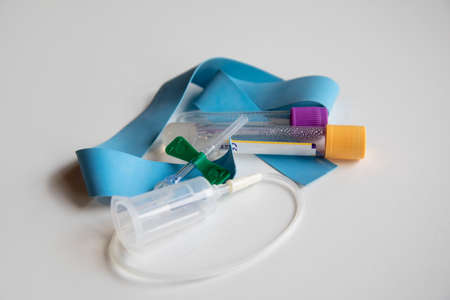 blood test kit on a white background used by nurses