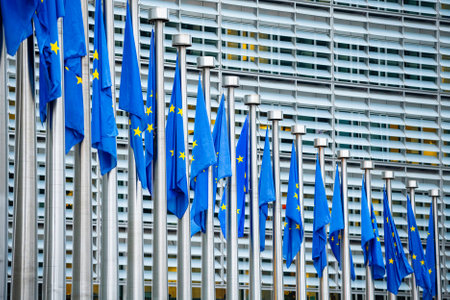 European Flags in Bruxelles (Belgium)の写真素材