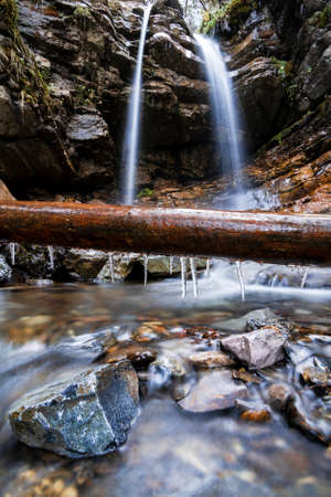 Long exposure capture at a waterfall in Switzerland