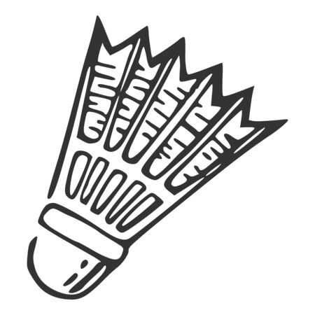 Hand drawn nylon shuttlecock, vector illustrationのイラスト素材