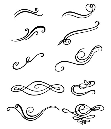 Vector scroll embellishment on white.のイラスト素材