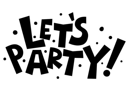 Lets Party lettering.のイラスト素材