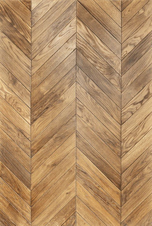 Detailed Oak texture of fishbone wood floorの写真素材
