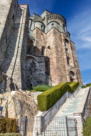 Sacra di San Michele - Saint Michael abbey, the ancient medieval abbey near Tourin in the North of Italyのeditorial素材